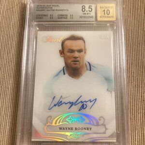 WAYNE ROONEY - 2018-19 Leaf Pearl Autograph -  1/10 -  8.5/10